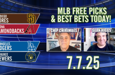 Free Picks,MLB Picks,Winners Circle MLB Best Bets,Padres vs Diamondbacks,Dodgers vs Brewers,Doug Upstone,Chip Chirimbes,MLB Free Picks & Best Bets Today 7/7/2025